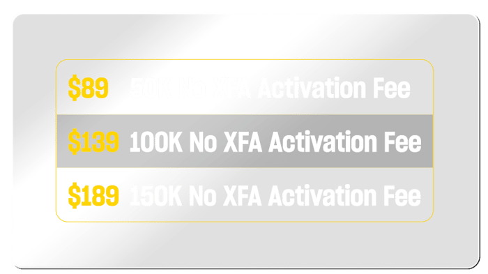 Three No XFA Activation Fee Trading Combine Options