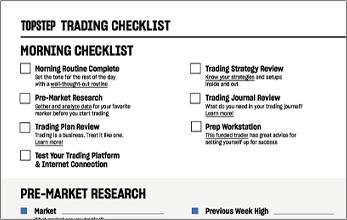Topstep Trading Checklist PDF